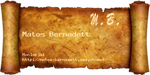 Matos Bernadett névjegykártya